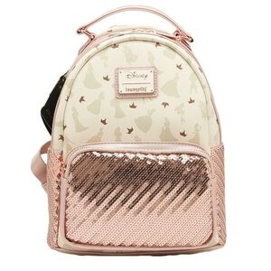 Loungefly Disney ULTIMATE PRINCESS pink sequin mini backpack